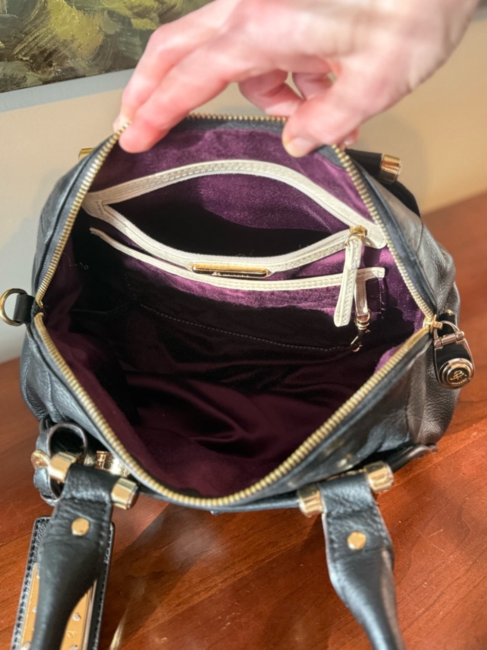 🖤 B. Makowsky Butter Soft Black Leather Bowling / Doctor’s Bag 🖤 - Picture 7 of 14